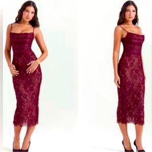 House of CB Burgundy Lace Dress *READ*